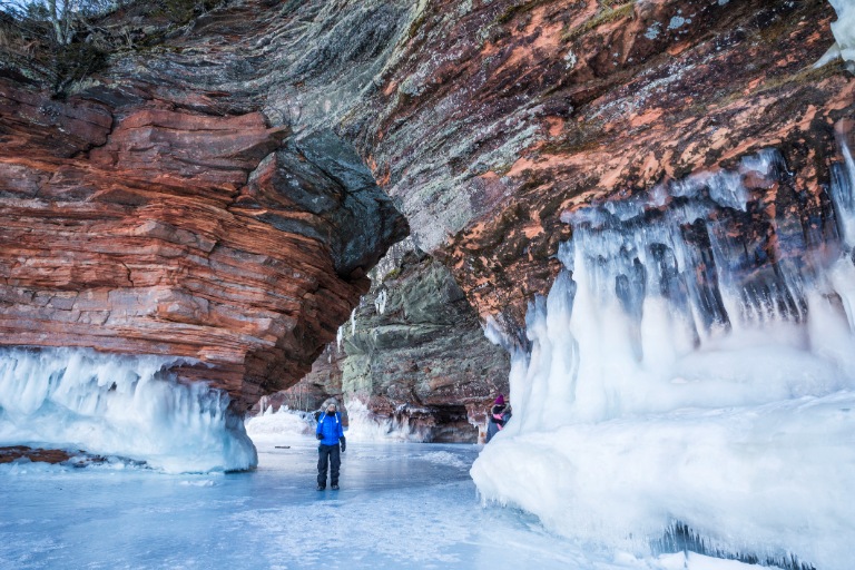 Walking on slippery ice
